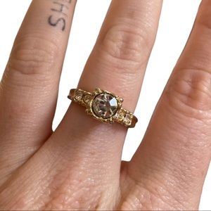 Vintage sterling silver ring with gold cover